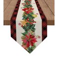 Red Plaid Tree Table Runner Home Wedding Table Flag Mat Table
