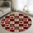 thumbnail image 1 of Red Plaid Valentine's Day Round Rug 3ft Washable Circle Entryway Rugs Non Slip Checkered Farmhouse Valentines Area Rug Indoor Floor Carpet for Bedroom Kitchen Living Room Office Dining Room Nursery, 1 of 8
