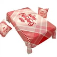 thumbnail image 1 of Red Plaid Valentines Day Tablecloth Waterproof Cotton Linen Tablecloth for Dining at Home Romantic Dinner Party Anniversary Celebration Holiday Gathering Kitchen Decor, 1 of 3