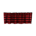 thumbnail image 1 of Red Plaid Window Valance - Farmhouse Style Kitchen Curtains for Rod Pocket, 1 of 6