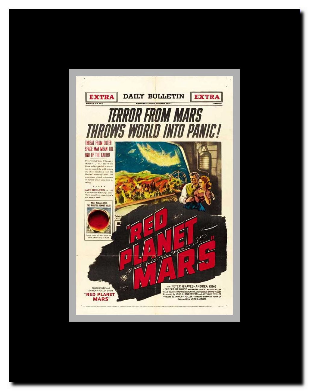 Red Planet Mars Framed Movie Poster