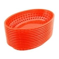 thumbnail image 1 of Red Plastic Baskets for Food,Reusable Oval Fast Food Baskets 12pcs, Microwave& Dishwasher Safe Food Grade Plastic Food Service Tray for Party Picnic BBQ Burger Fries Sandwiches, 1 of 8