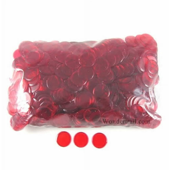 Red Plastic Counting Sorting Chips 19MM (3/4in) Pack of 1000 Koplow Games