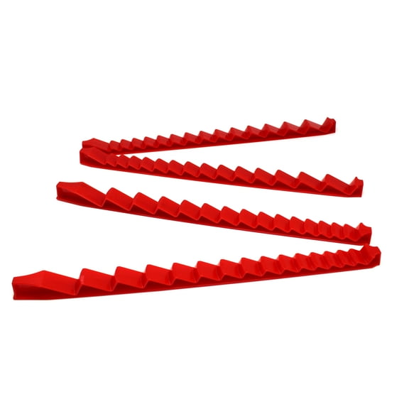 Red Plastic Low Profile 30 Tool Wrench Organizer Rail 4-Piece Set