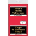 thumbnail image 1 of Red Plastic Party Tablecloth, Round, 84in, 1 of 3