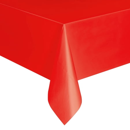 3 Count 54 IN x 108IN Red Rectangular Plastic Table Covers by Way To Celebrate