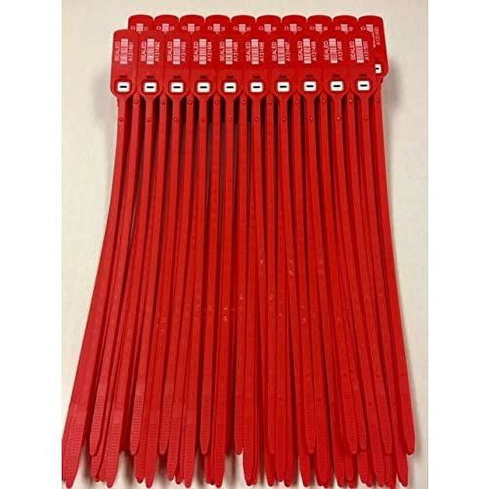 Red Plastic Seal 200 Security Numbered 16” Truck Seals Trailer Seals