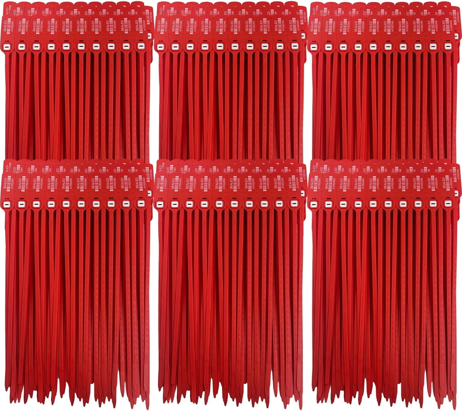 Red Plastic Security Seals (16") - Industrial Zip Ties, Shipping Seals with Print Progressive ...