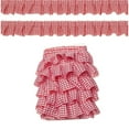 thumbnail image 1 of Red Pleated Gingham Ruffle Trim,5 Yards Pleated Striped Fabric Ribbon,DIY Sewing Material for Home,QZS Dress Decoration for Sewing,1pc, 1 of 6