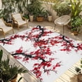 thumbnail image 1 of Red Plum Outdoor Rug for Patio/Deck/Porch, Non-Slip Large Area Rug 3 x 5 Ft, Nature Flowers Branches Chinese Painting Indoor Outdoor Rugs Washable Area Rugs, Reversible Camping Rug Carpet Runner, 1 of 8