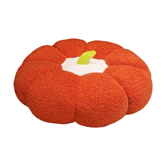 Red Plush Pumpkin Seat Cushion For Relaxing On Floors And Decorating During Holidays With A Cozy Feel