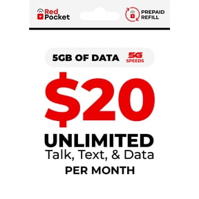 Red Pocket Mobile $20 e-PIN Top Up (Email Delivery)