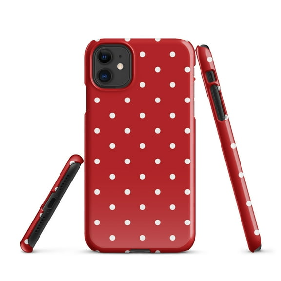 Red Polka Dot Cell Phone Case, Minimalist Snap case for iPhone® (iPhone 11)