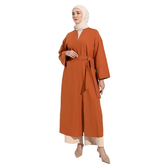 Red - Polka Dot - Crew neck - Unlined - Modest Dress - Refka