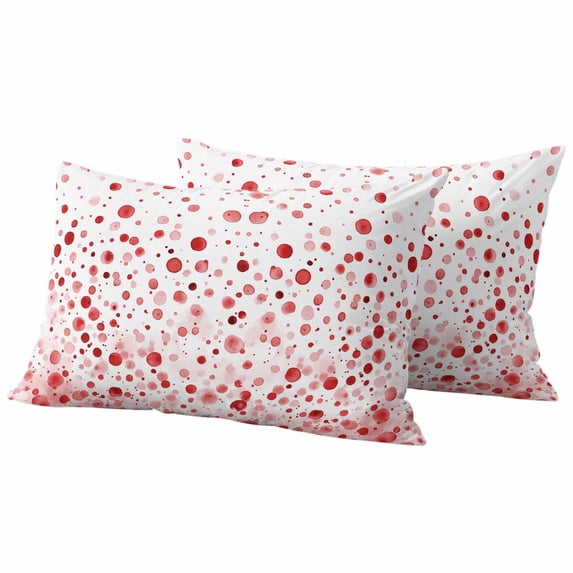 Red Polka Dot Outdoor Waterproof Pillow Covers, Modern Art Abstract Watercolor Dot Decorative Rectangle Throw Pillowcase Sofa Cushion Sham for Patio/Couch/Chair, 20"x12" 2 Pack