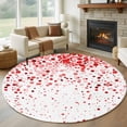 thumbnail image 1 of Red Polka Dot Round Living Room Rugs 6 ft, Watercolor Red Gradient Washable Area Rug with Non-Slip Sturdy Edge Binding Round Carpet for Kitchen Office Bedroom, 1 of 9