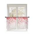 thumbnail image 1 of Red Polka Dot Sheer Curtains 2 Panels Set Watercolor Red Gradient Abstract Modern Lihgt Filtering Rod Pocket Voile Drape, Semi Sheer Window Curtains for Bedroom Living Room, 52"x45", 1 of 5