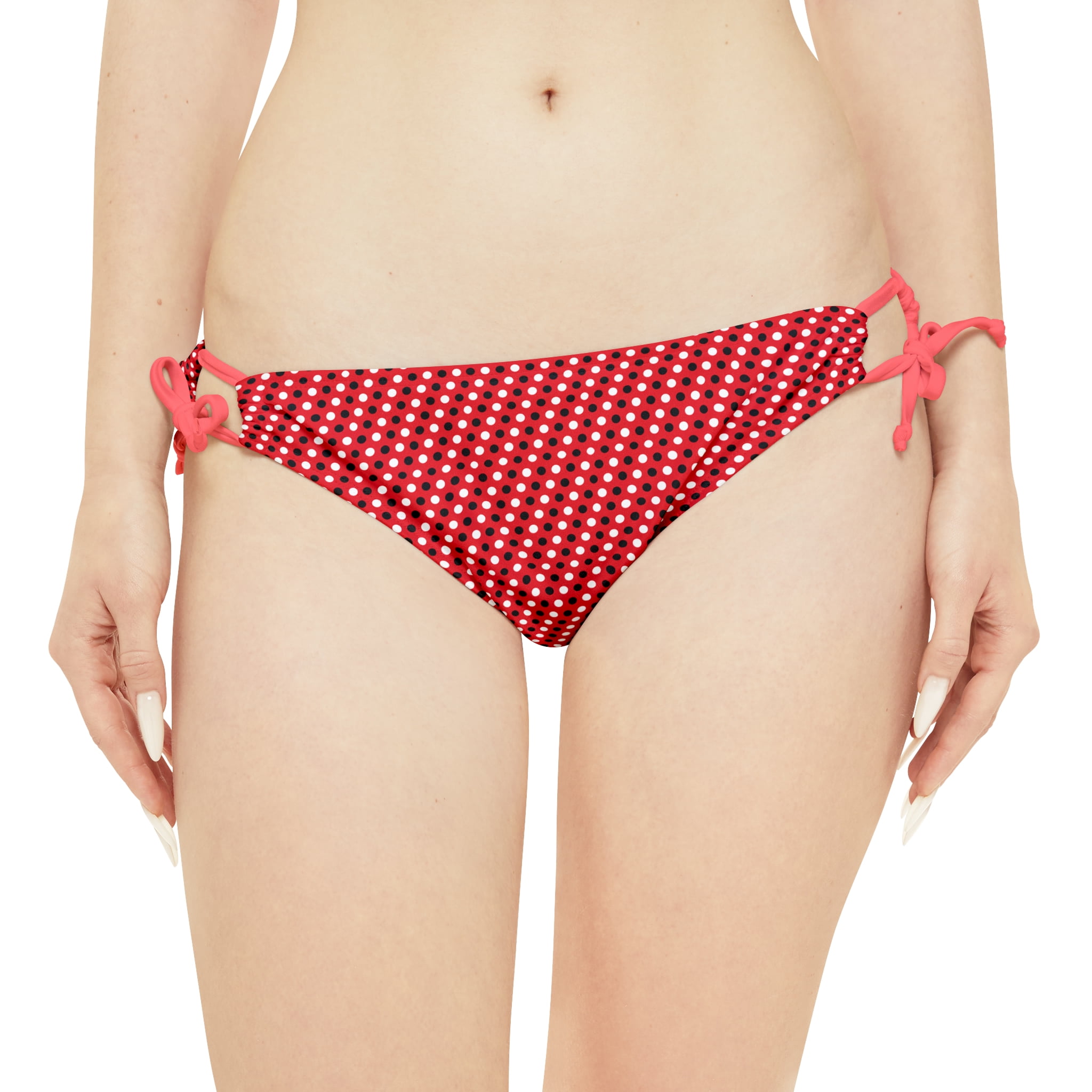 SUN KITTEN S Blondie string tie swimsuit bottom polka dot blue main image 1