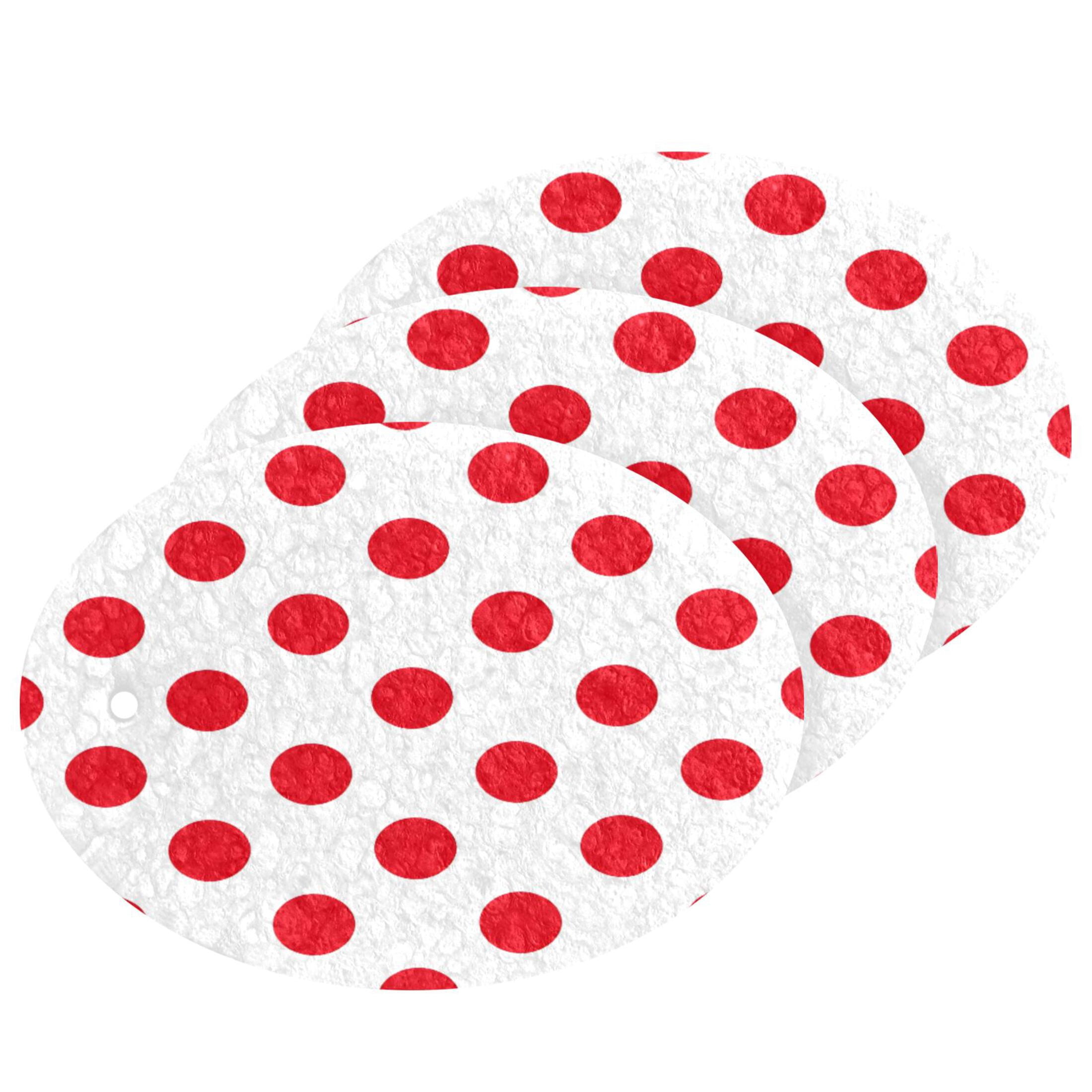 Red Polka Dots Pattern Cellulose Cleaning Sponge Set 3 Pack Compressed ...