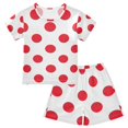 thumbnail image 1 of Red Polka Dots Pattern Summer Pajama Set Soft Cotton Short Sleeve Sleepwear 2PCS Pajama Sets Breathable Lounge Set Size 5Y, 1 of 7