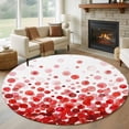 thumbnail image 1 of Red Polka Dots Round Living Room Rugs 7 ft, Watercolor Abstract Art Gradients Modern Washable Area Rug with Non-Slip Sturdy Edge Binding Round Carpet for Kitchen Office Bedroom, 1 of 9