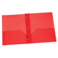thumbnail image 1 of Red Poly 2 Pocket Portfolio with with Prong, Pack of 25, 1 of 1