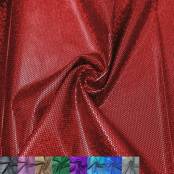 Red Poly Spandex on Disco Fabric, DIY Projects by the Yard(CONTINUOUS UP TO 100 YARDS)