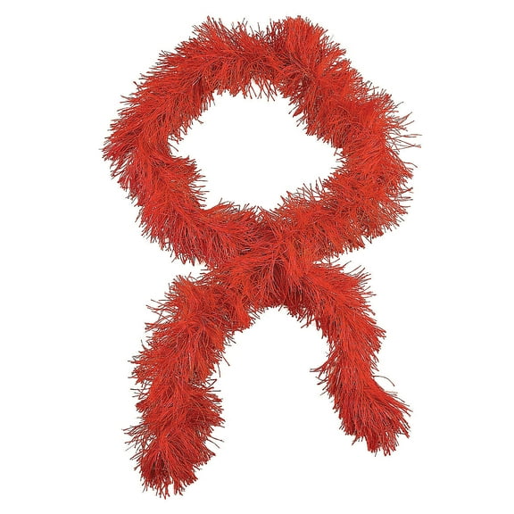 Red Polyester Fringe Boa - Party Wear - 12 Pieces