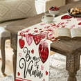 thumbnail image 1 of Red Polyester Heart Table Runner - 13x72 Inch Valentines Day Decor for Dining Table, Kitchen, Coffee Table, 1 of 7