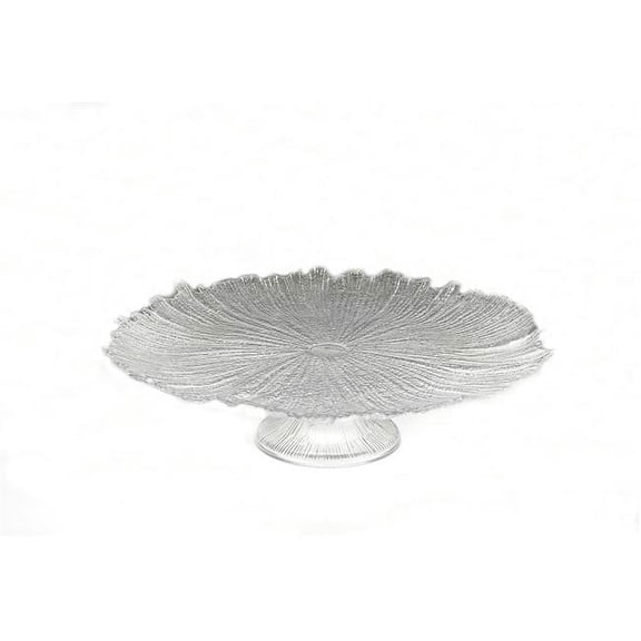 Red Pomegranate 2776F-0 Coral 15 in. Clear Footed Cake Plate