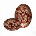 thumbnail image 1 of Red Pomegranate 6503-4 Paisley 12 in. Red Gold Oval Bowl, 1 of 2