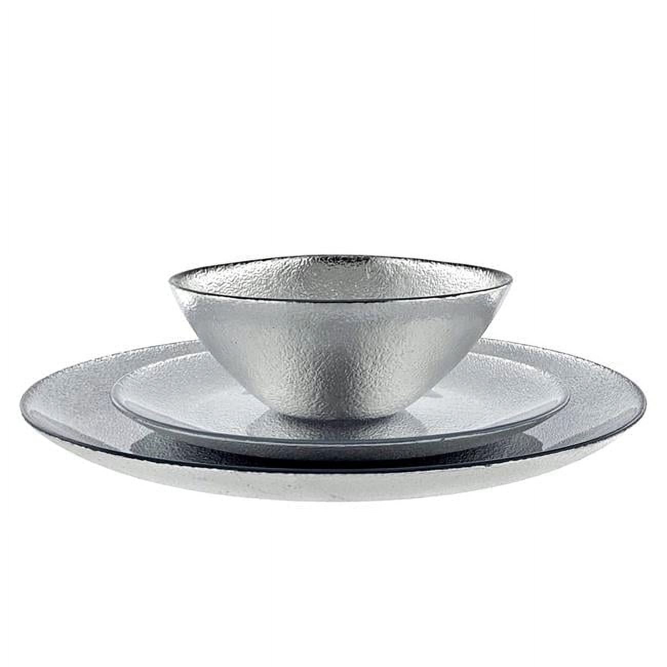 Silver Gilded Glass Dinnerware Set - Service for 4