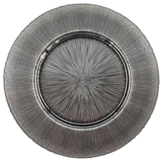 Red Pomegranate Collection 1694-5 13 in. Ritz Glitter Slate Charger Plates - Set of 8