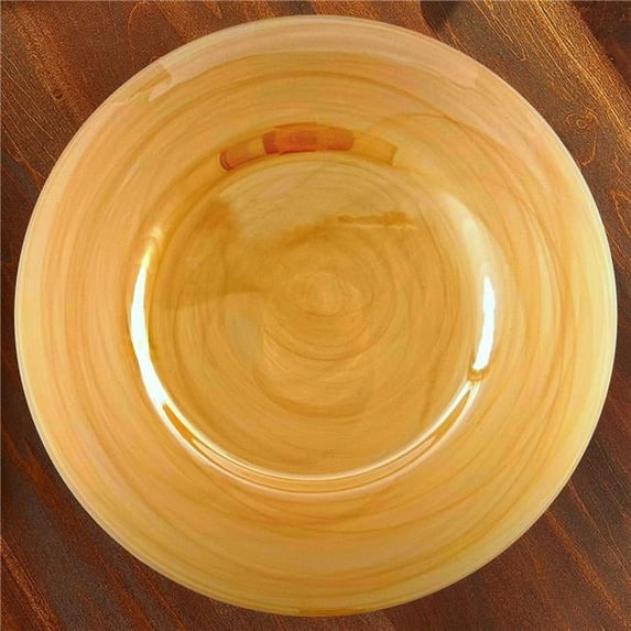 Red Pomegranate Collection 2947-9 13 in. Nuage Iridescent Charger Plates, Gold - Set of 12