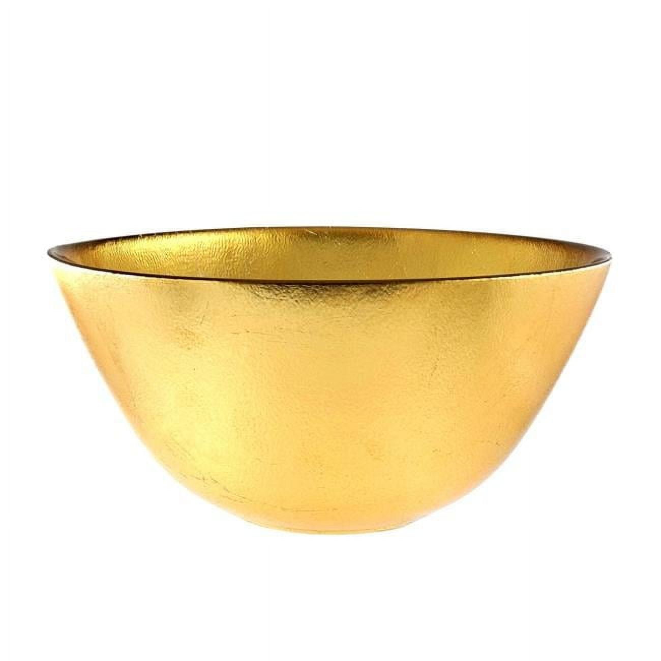 Gold Gilded Glass 8" Salad Bowls Set of 4