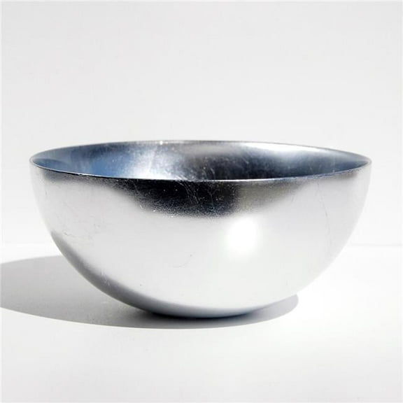 Red Pomegranate Collection 8417-2 8 in. Gilt Gilded Glass Serve Bowl, Silver