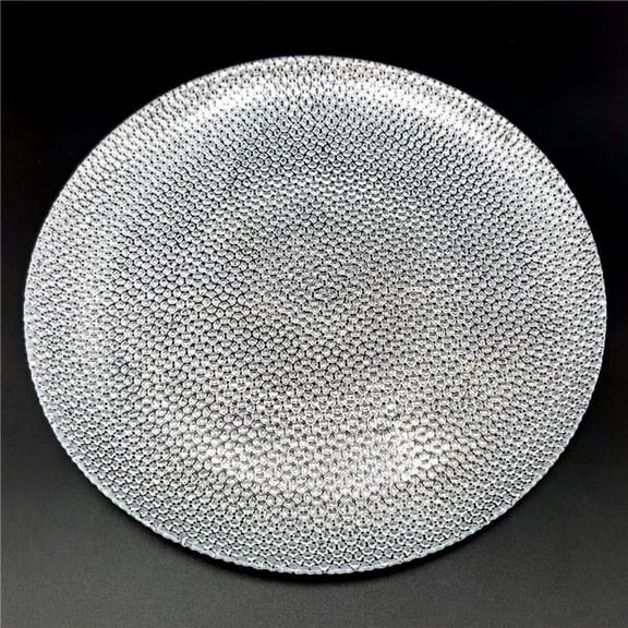 Red Pomegranate Collection R1643-2 Cabana Gilded Glass Dinner Plate, Silver - Set of 6