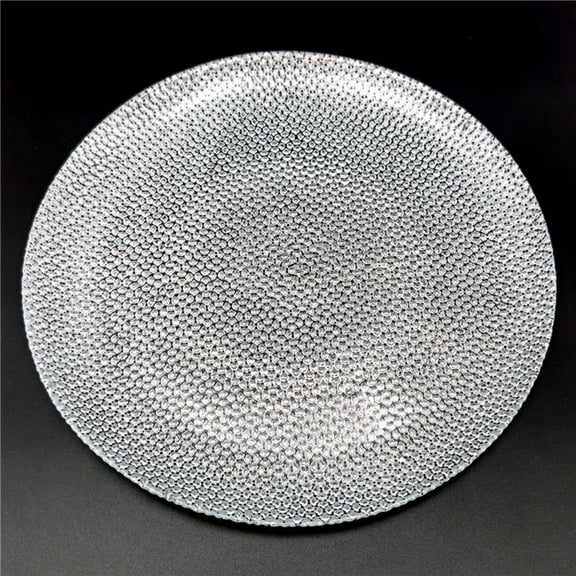 Red Pomegranate Collection R1243-2 Cabana Gilded Glass Dinner Plate, Silver