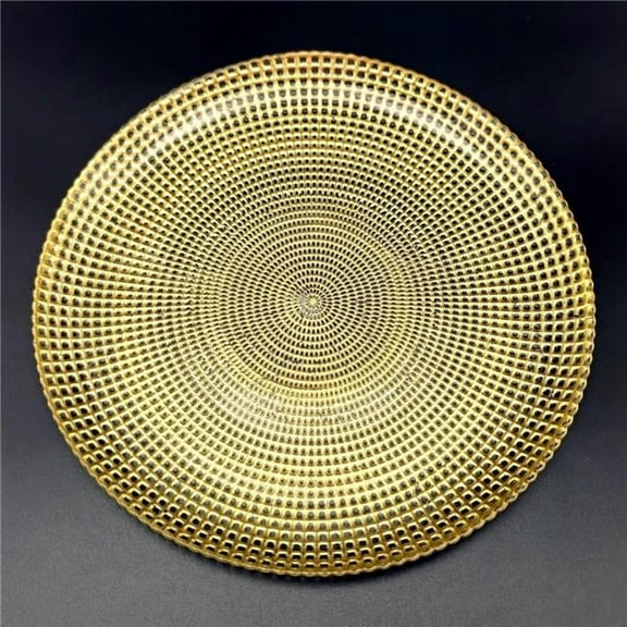 Red Pomegranate Collection R1223-1 Helios Gilded Glass Dinner Plate, Gold