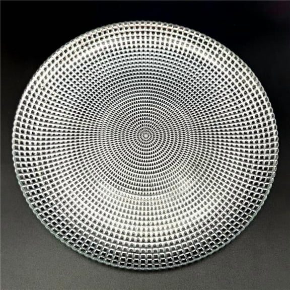 Red Pomegranate Collection R1223-2 Helios Gilded Glass Dinner Plate, Silver