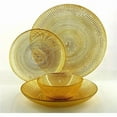 thumbnail image 1 of Red Pomegranate Collection R1220-1 Helios Gilded Glass Dinnerware Set, Gold - Set of 24, 1 of 1