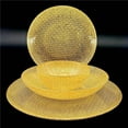 thumbnail image 1 of Red Pomegranate Collection R1240-1 Cabana Gilded Glass Dinnerware Set, Gold - Set of 24, 1 of 1