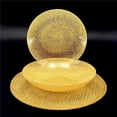 thumbnail image 1 of Red Pomegranate Collection R1245-1 Cabana Gilded Glass Dinnerware Set, Gold - Set of 12, 1 of 1