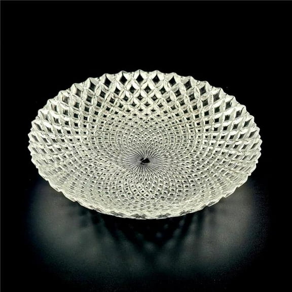 Red Pomegranate Collection R1254-2 Pavo Gilded Glass Soup Plate, Silver