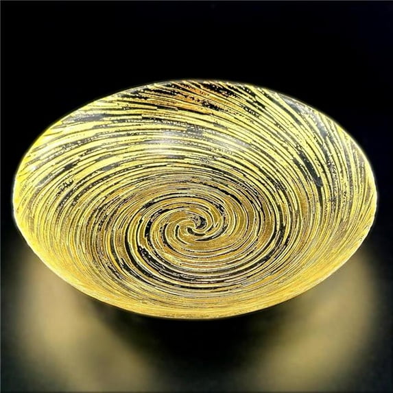 Red Pomegranate Collection R1634-1 Volute Gilded Glass Soup Plate, Gold - Set of 6
