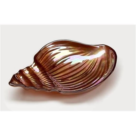 Red Pomegranate 573-3 Conch Shell 11.5 in. Copper Luster Plate