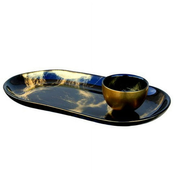 Red Pomegranate Thassos 2 Piece Condiment Server Set