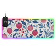 thumbnail image 1 of Red Pomegranate with Blue Leaves on White Background Wireless Charging RGB Gaming Mouse Pad Large Keyboard Mat Rubber Base 13 Light Modes, 1 of 6