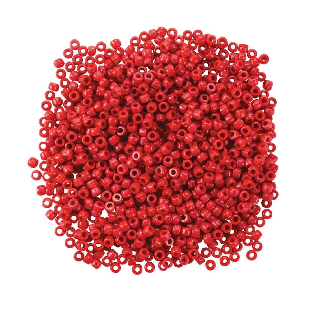 Pony Beads, 9x6mm, Opaque Red (650 Pieces)