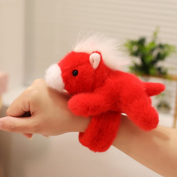 Red Pony With A Popping Circle, Pony Plush Toys Gifts